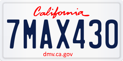 CA license plate 7MAX430