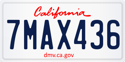 CA license plate 7MAX436