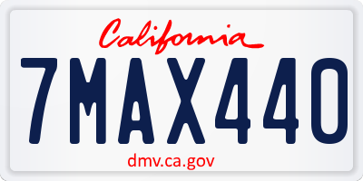 CA license plate 7MAX440