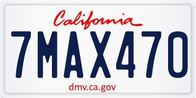 CA license plate 7MAX470