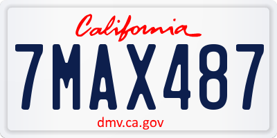 CA license plate 7MAX487