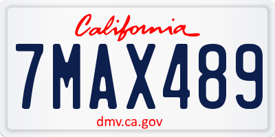 CA license plate 7MAX489