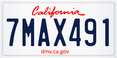 CA license plate 7MAX491