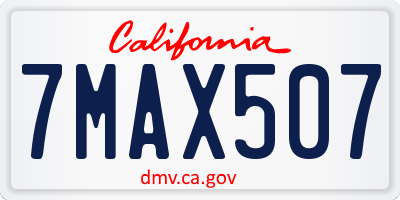 CA license plate 7MAX507