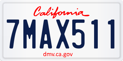 CA license plate 7MAX511