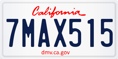 CA license plate 7MAX515