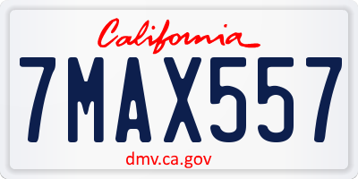 CA license plate 7MAX557
