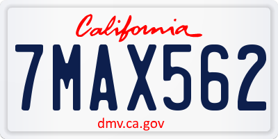 CA license plate 7MAX562