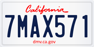 CA license plate 7MAX571