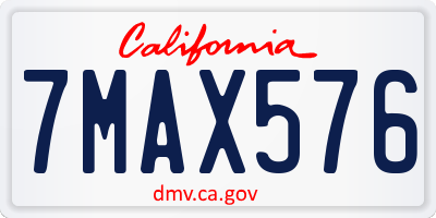 CA license plate 7MAX576