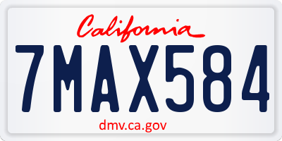 CA license plate 7MAX584