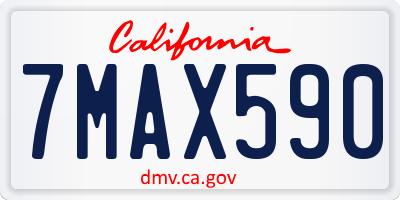 CA license plate 7MAX590