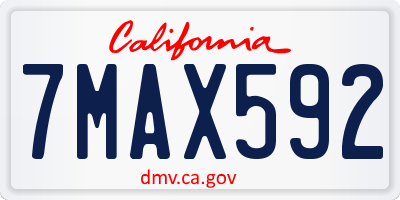 CA license plate 7MAX592