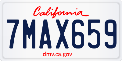 CA license plate 7MAX659