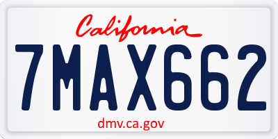 CA license plate 7MAX662