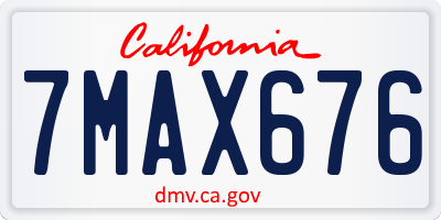 CA license plate 7MAX676