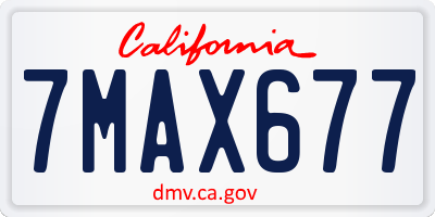 CA license plate 7MAX677