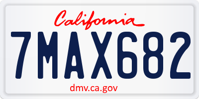 CA license plate 7MAX682