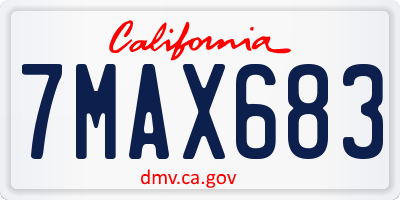 CA license plate 7MAX683