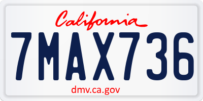 CA license plate 7MAX736
