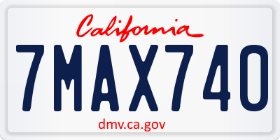 CA license plate 7MAX740