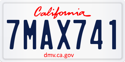 CA license plate 7MAX741