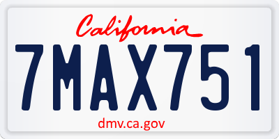 CA license plate 7MAX751