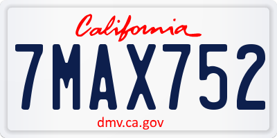 CA license plate 7MAX752