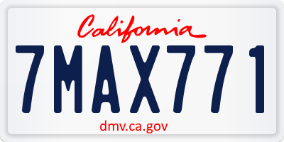 CA license plate 7MAX771