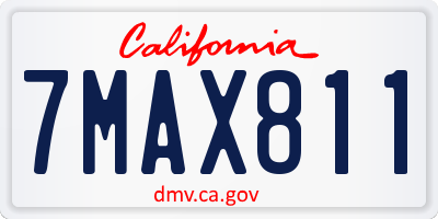 CA license plate 7MAX811