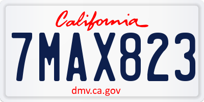 CA license plate 7MAX823