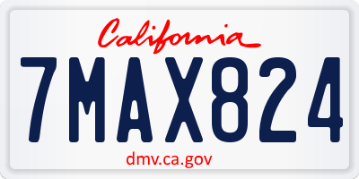 CA license plate 7MAX824