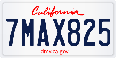 CA license plate 7MAX825