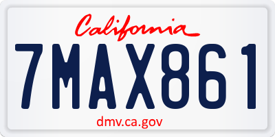 CA license plate 7MAX861