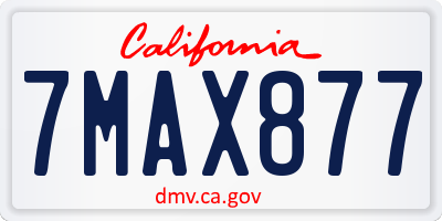 CA license plate 7MAX877