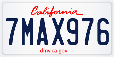 CA license plate 7MAX976
