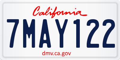 CA license plate 7MAY122