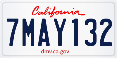 CA license plate 7MAY132