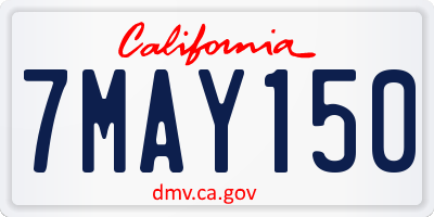 CA license plate 7MAY150