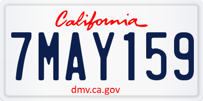 CA license plate 7MAY159