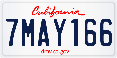 CA license plate 7MAY166