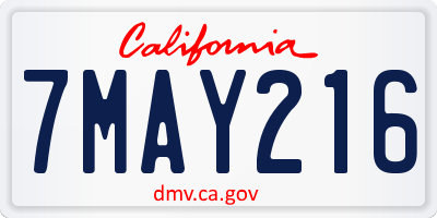 CA license plate 7MAY216