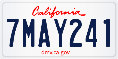 CA license plate 7MAY241