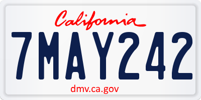 CA license plate 7MAY242