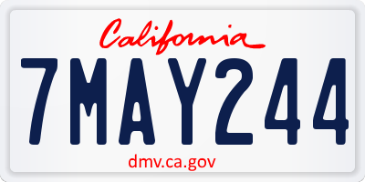CA license plate 7MAY244
