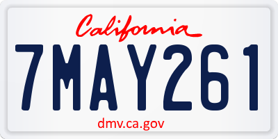CA license plate 7MAY261