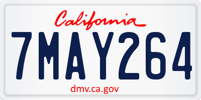 CA license plate 7MAY264