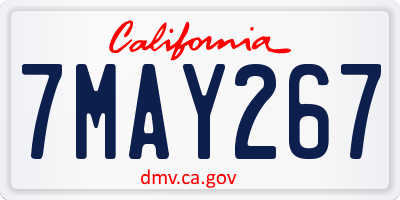 CA license plate 7MAY267
