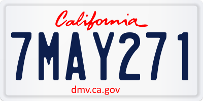 CA license plate 7MAY271
