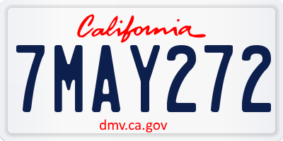 CA license plate 7MAY272